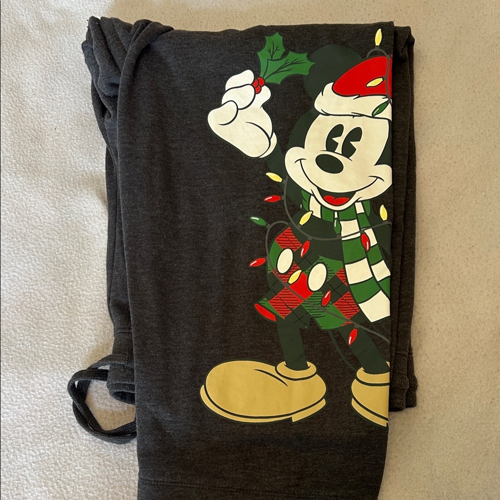 Disney Adult Dark Gray Mickey Holiday Joggers